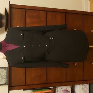 Cache Casual Long Sleeve Black Dress w/Pockets! Size 2